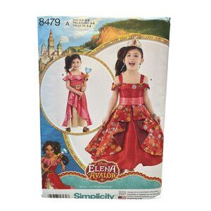 Simplicity 8479 Disney Elena of Avalor Girl's Dress Size 3-8 Costume Sewing